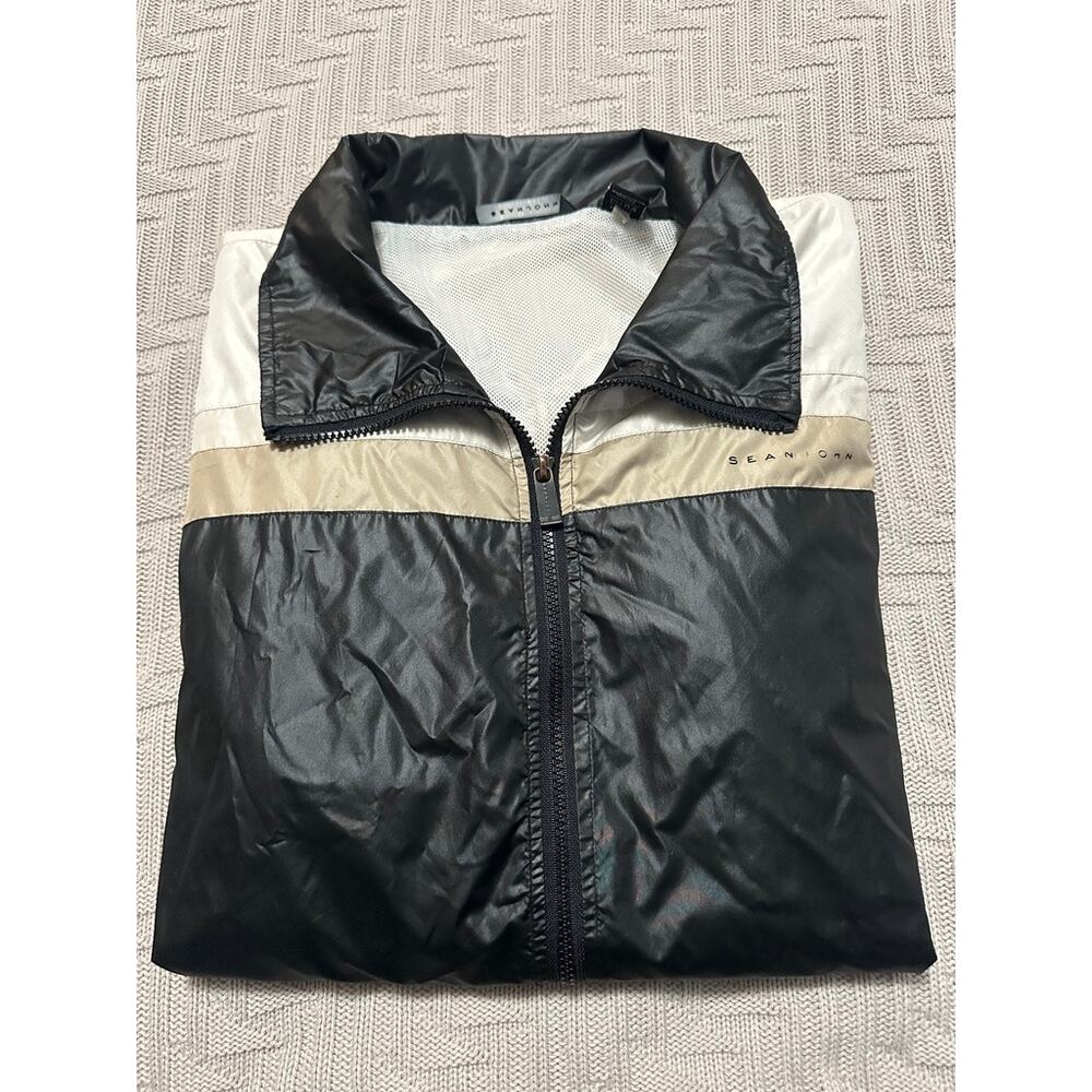 Y2K Sean John black color block windbreaker size XXL